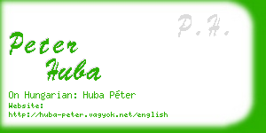 peter huba business card